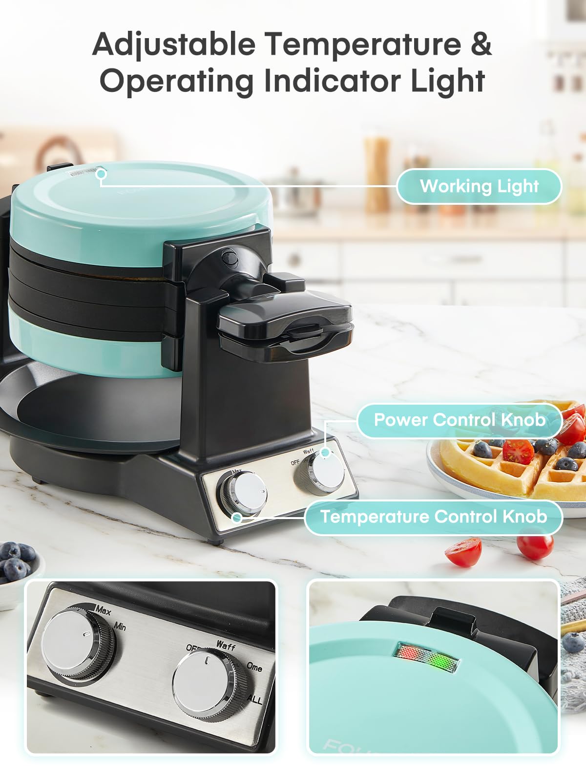 FOHERE cool-touch handle offers safe grip during flipping and serving.