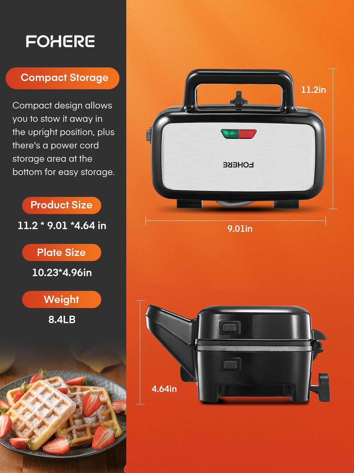 FOHERE easy-clean non-stick coating speeds cleanup