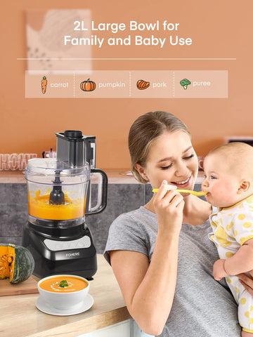 FOHERE interchangeable blades and discs for chopping, slicing, and grating
