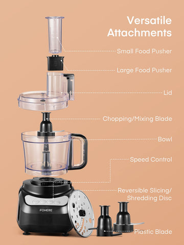 FOHERE tip to push bowl and lid fully to start