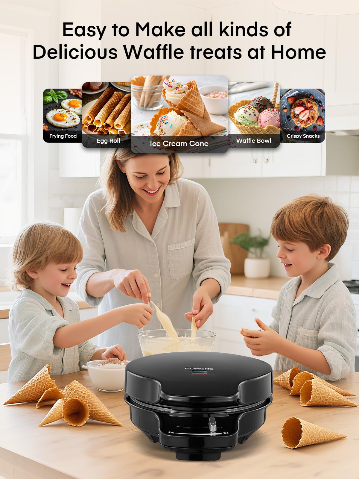 FOHERE supports family-friendly meals and desserts with one machine.
