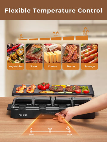 FOHERE Raclette pans-8 non-stick pans for personalized servings