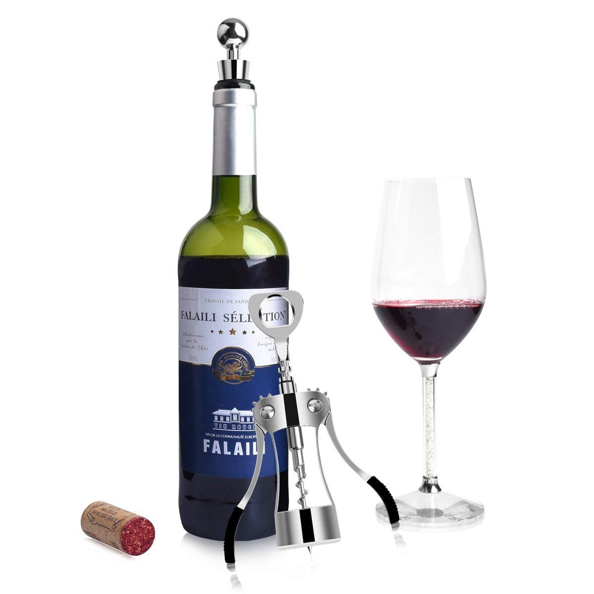 Foho wing design shown for easy bottle opening and cork extraction