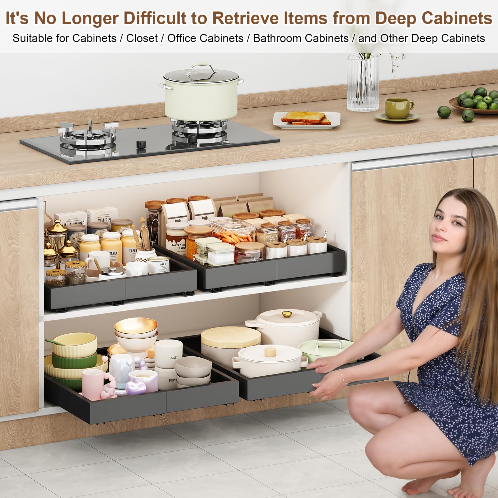 Fokyfok versatile organizer for pantry, kitchen, and wardrobe storage.