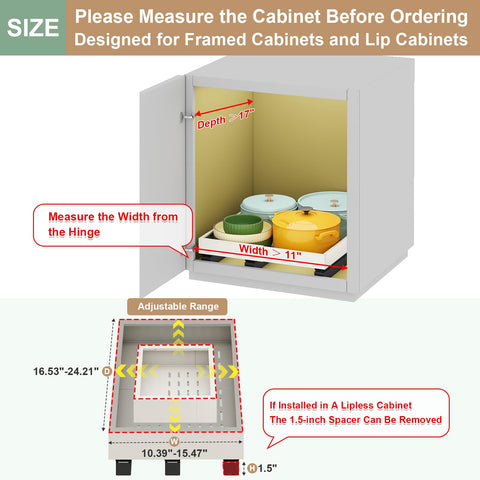 Fokyfok pullout cabinet organizer three-rails extended demonstrates smooth loading and sliding.