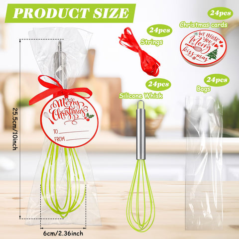 FoldTier 24-set 10-inch whisks arranged for a colorful, ready-to-gift display.
