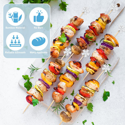 FoldTier long 8-inch bamboo picks hold multiple items securely for holiday entertaining
