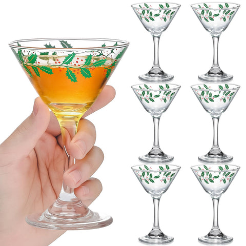 FoldTier Christmas martini glass set of six for festive gatherings.