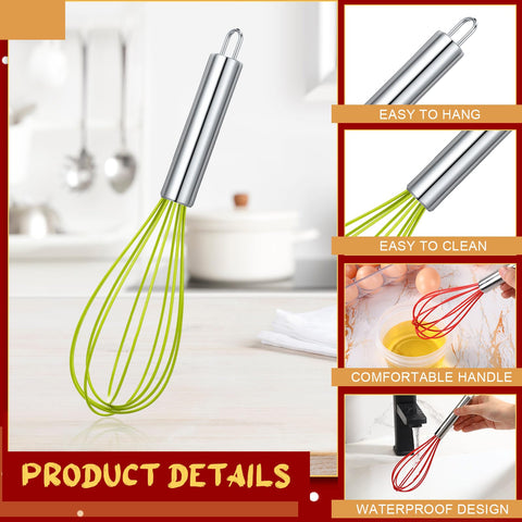 FoldTier colored silicone whisks ideal for candy and baking.
