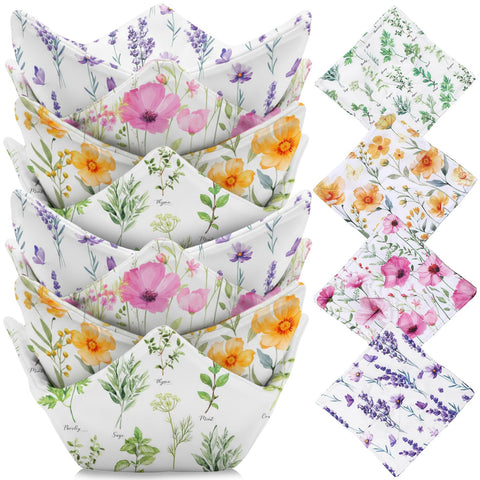 FoldTier green floral bowl cozy protects hands when lifting hot bowls.