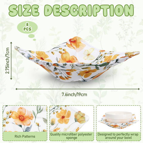 FoldTier pink floral bowl cozy keeps bowls warm for serving.