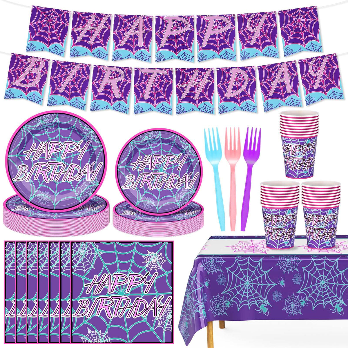 FoldTier ghost spider banner to set a spooky birthday mood.