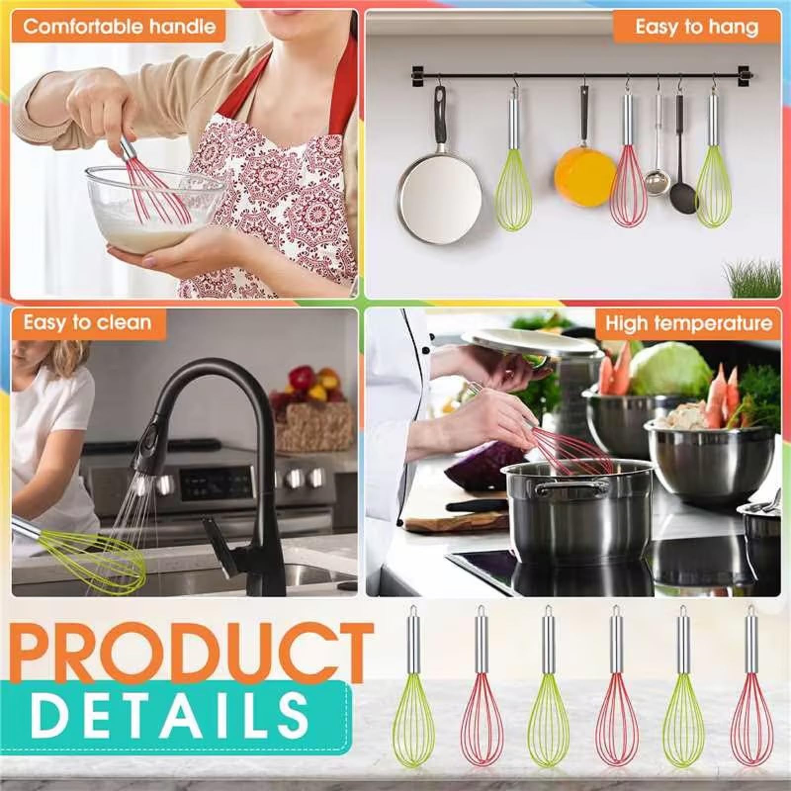 FoldTier heat-resistant whisk ideal for hot batters and blends.