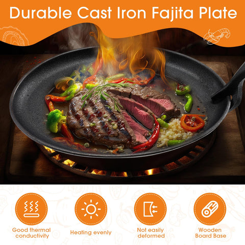 FoldTier pre-seasoned cast iron plate ready to use straight from the box.