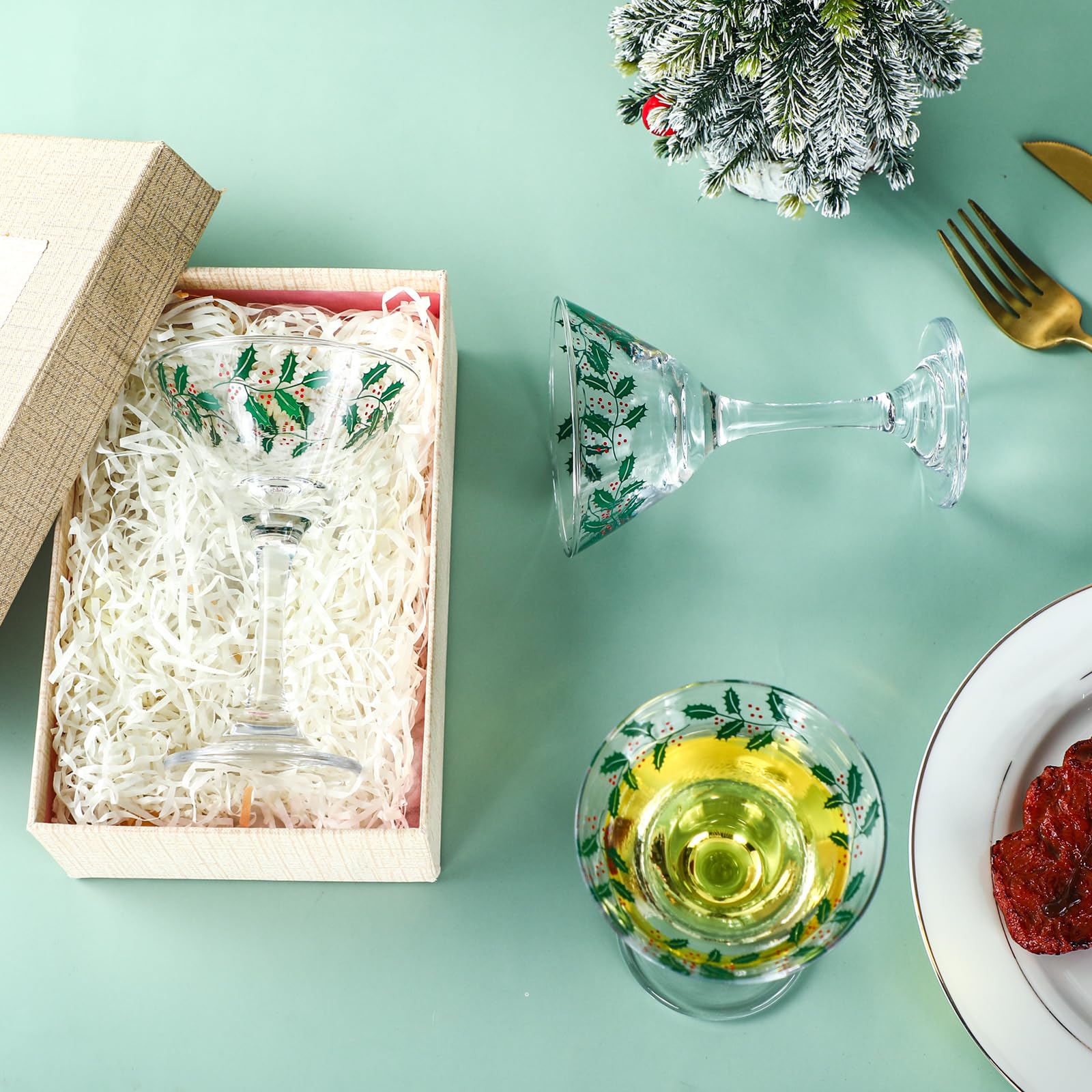 Versatile glassware for cocktails, juices, and dessert toppings.