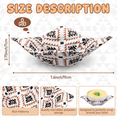 FoldTier Western Aztecs black pattern bowl cozy keeps bowls comfortable to handle