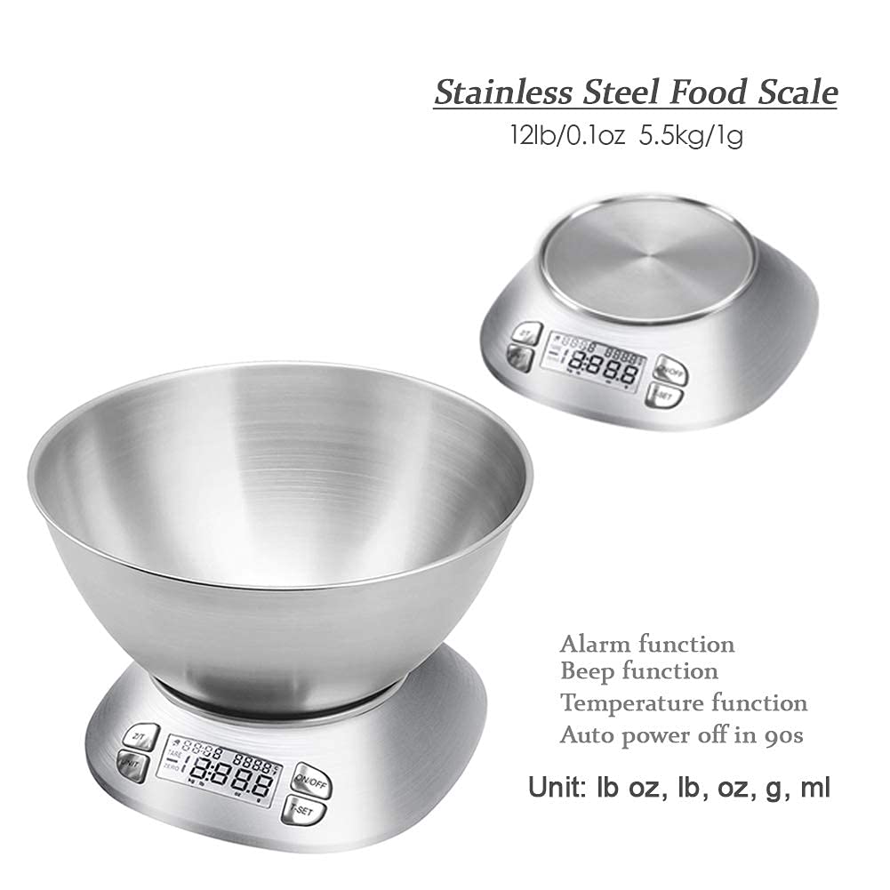FOLIND scale alarm timer helps plan cooking intervals.
