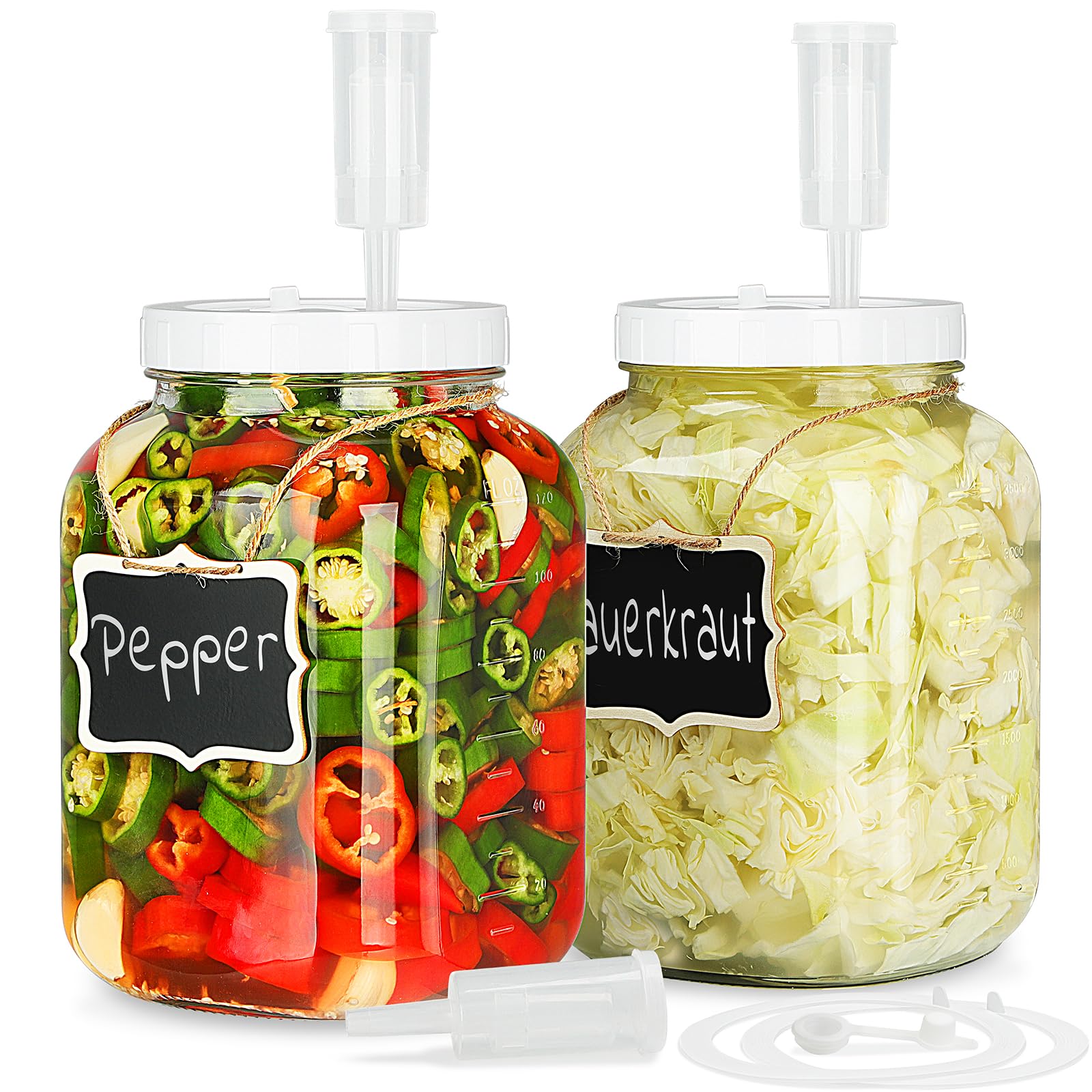 Folinstall 1-gallon fermentation jar with wide mouth for easy filling and cleaning