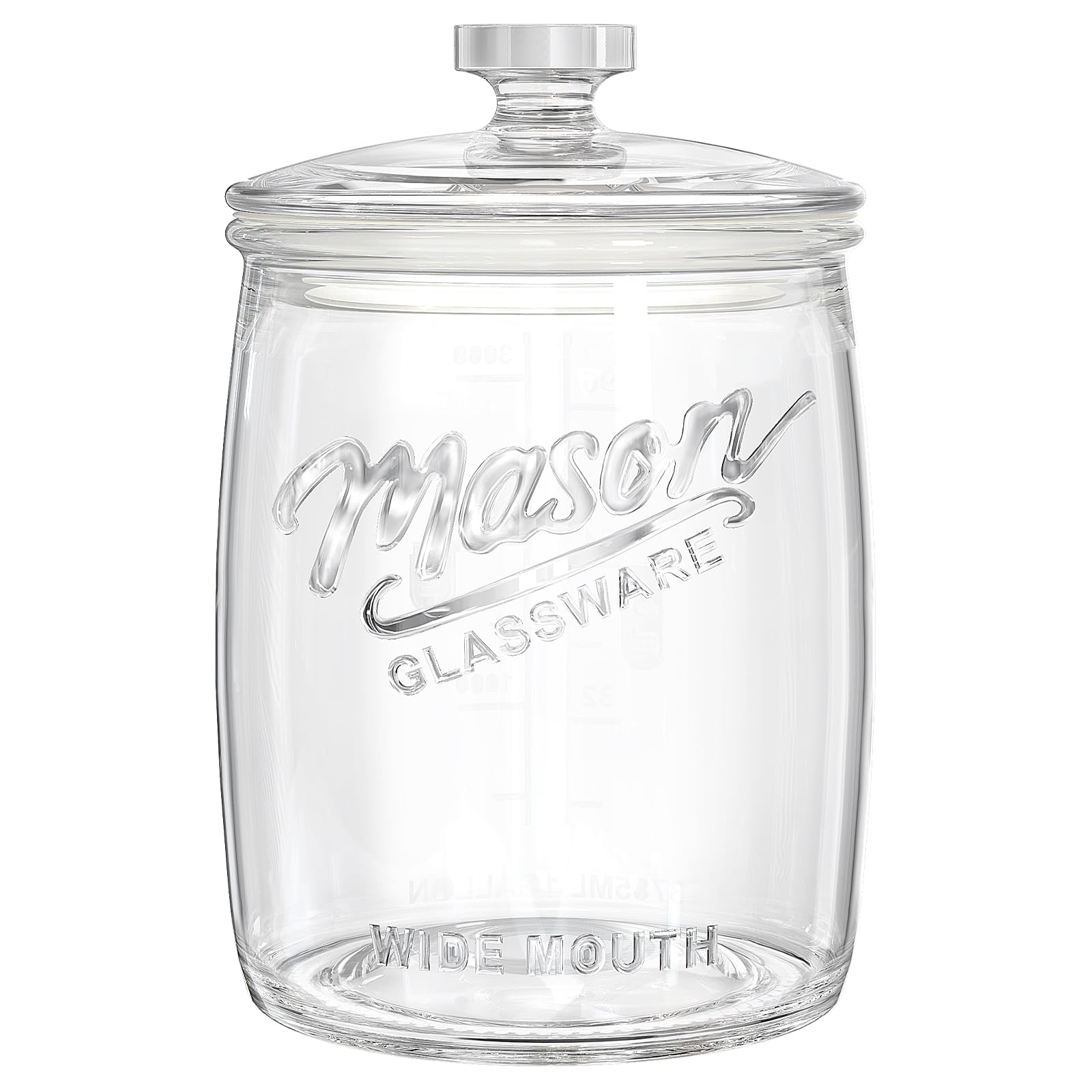 Folinstall 1 gallon glass cookie jar with airtight lid for fresh snacks