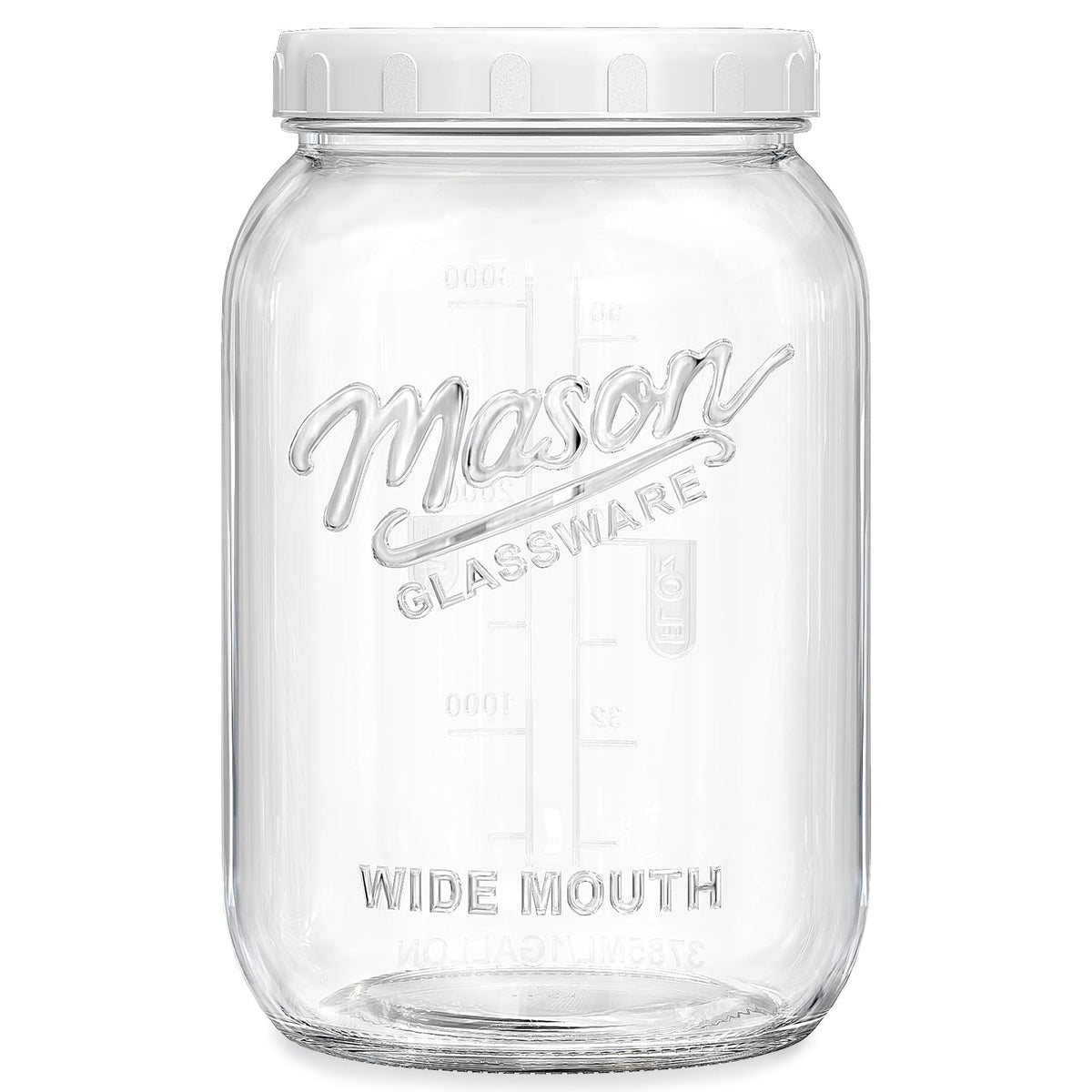 Folinstall 1 gallon glass jar with wide mouth and lid for easy filling