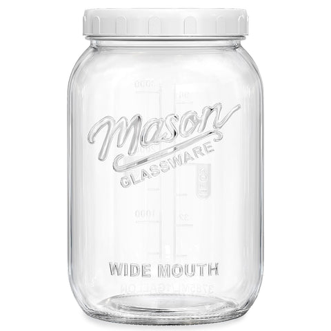 Folinstall 1 gallon glass jar with wide mouth and lid for easy filling