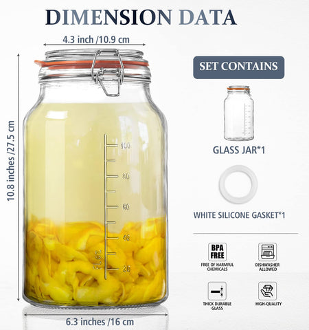 Folinstall 1-gallon glass storage highlights large capacity and easy organization.