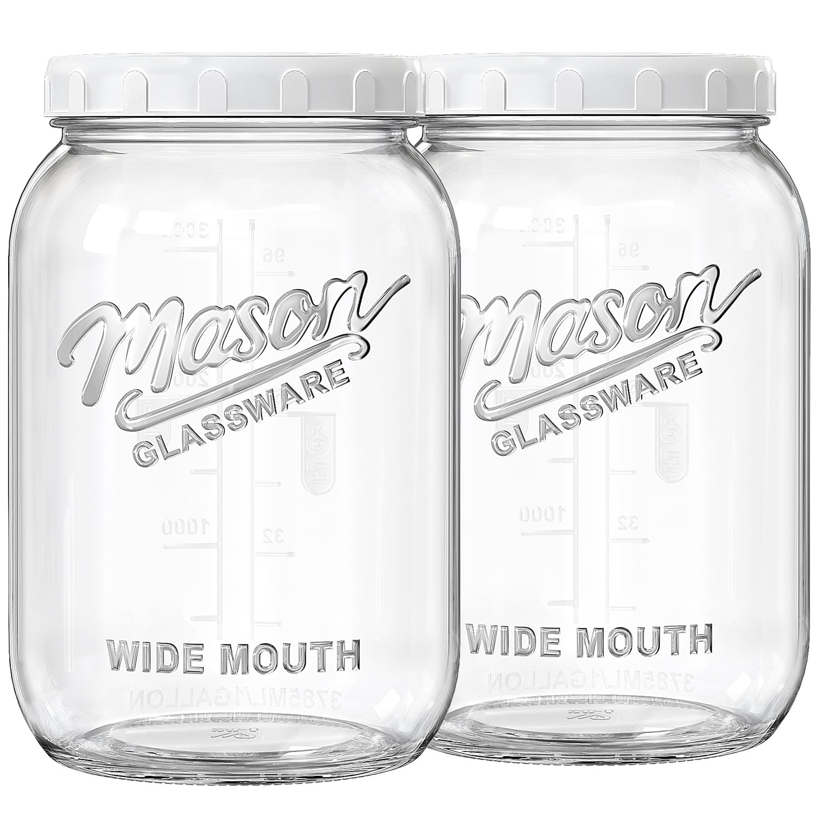 Folinstall 1 gallon wide-mouth jar with lid for easy pantry organization.