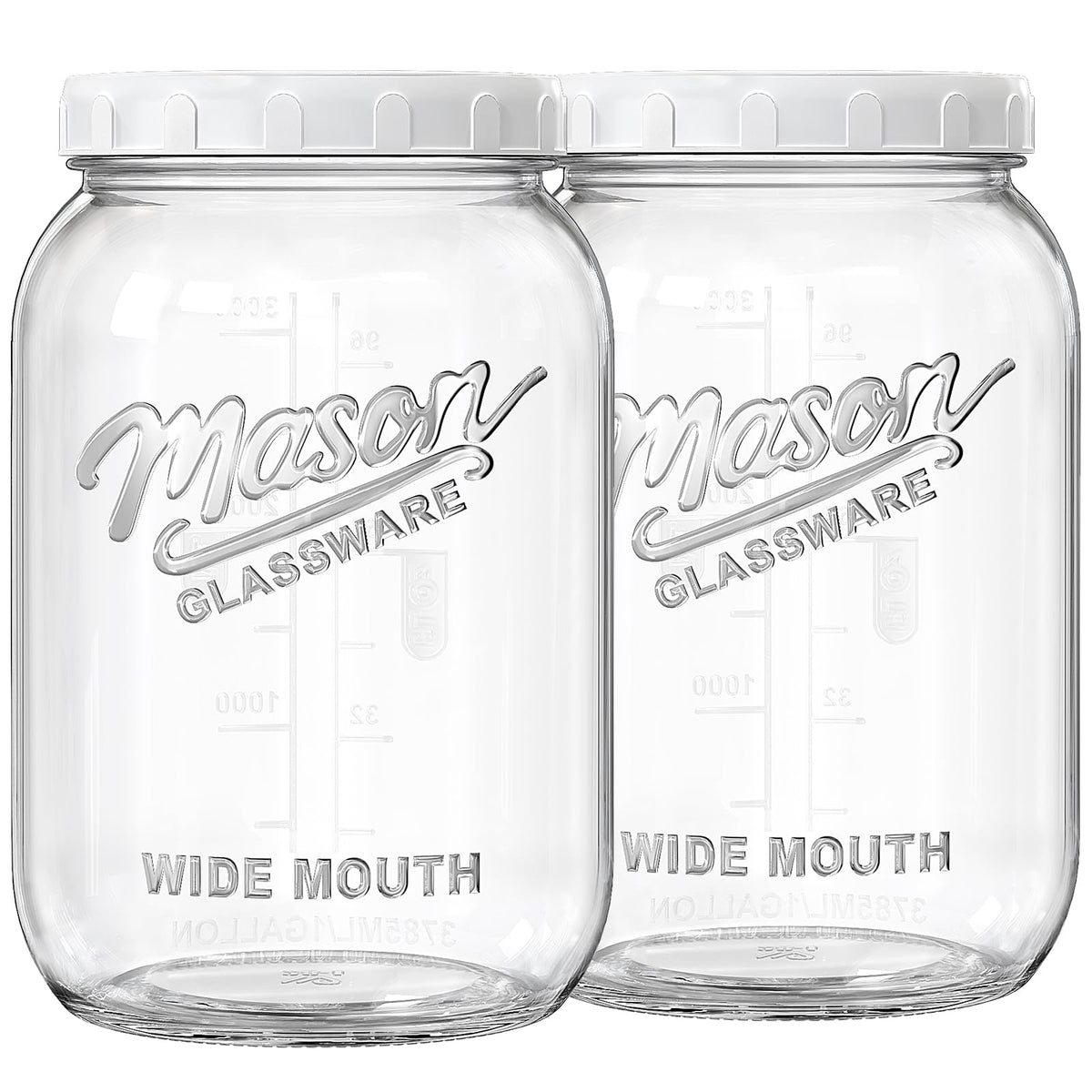 Folinstall 1 gallon wide-mouth jar with lid for easy pantry organization.