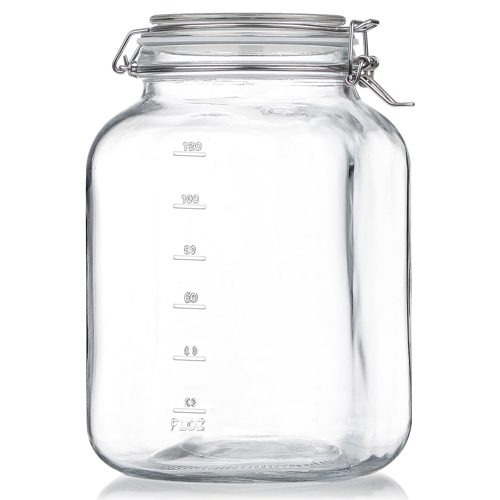 Folinstall 1 gallon square glass jar with wide mouth for easy scooping.