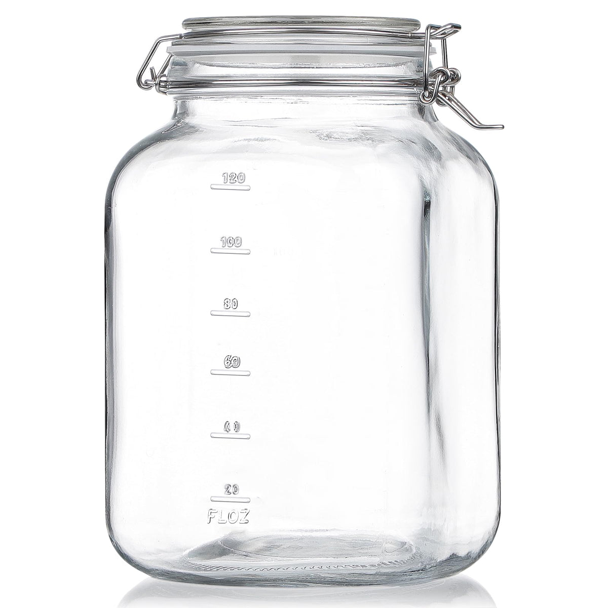 Folinstall 1 gallon square glass jar with wide mouth for easy scooping.