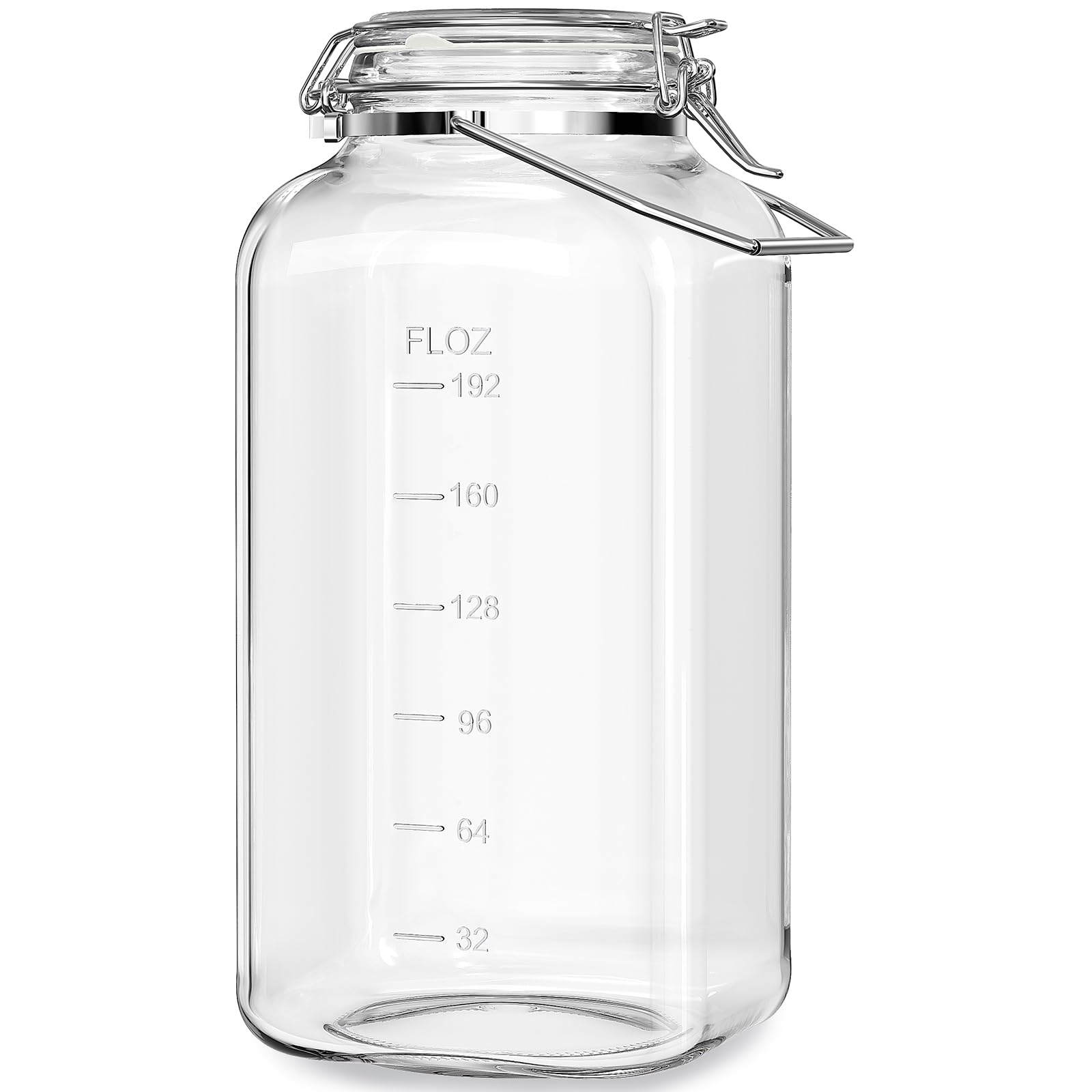 Folinstall 2-gallon glass jar with airtight lid preserves bulk pantry staples.
