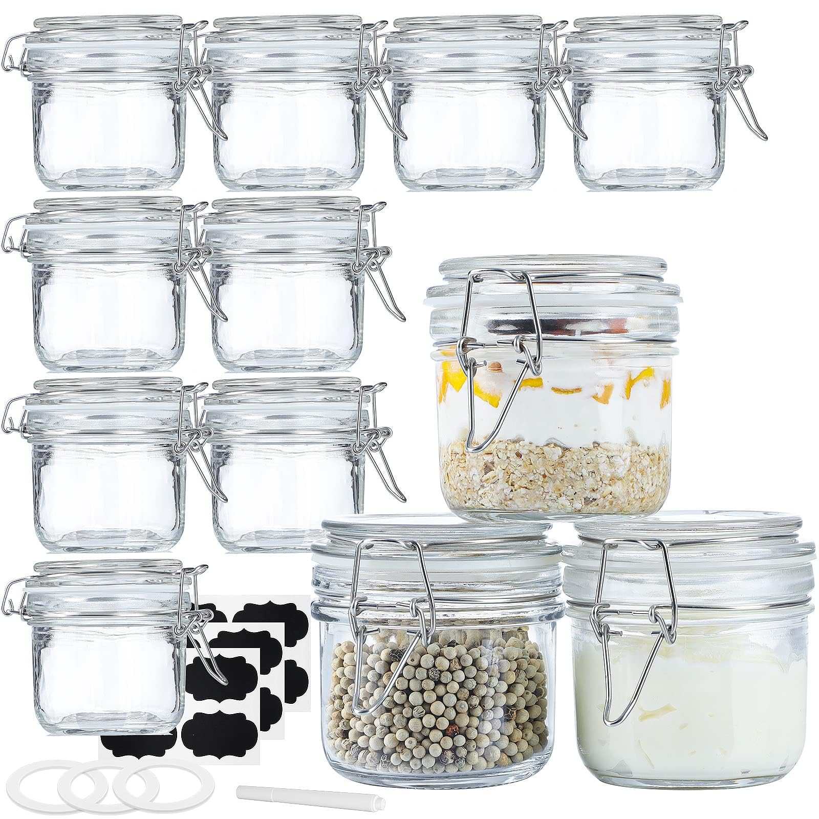 Folinstall 7 oz glass jar with airtight lid keeps spices fresh.