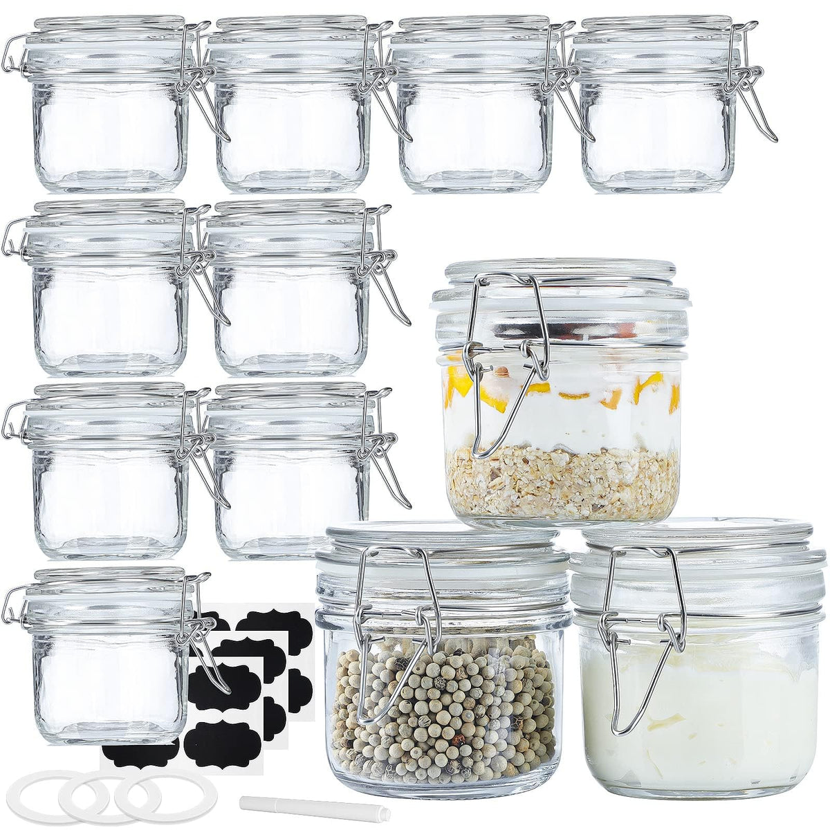Folinstall 7 oz glass jar with airtight lid keeps spices fresh.