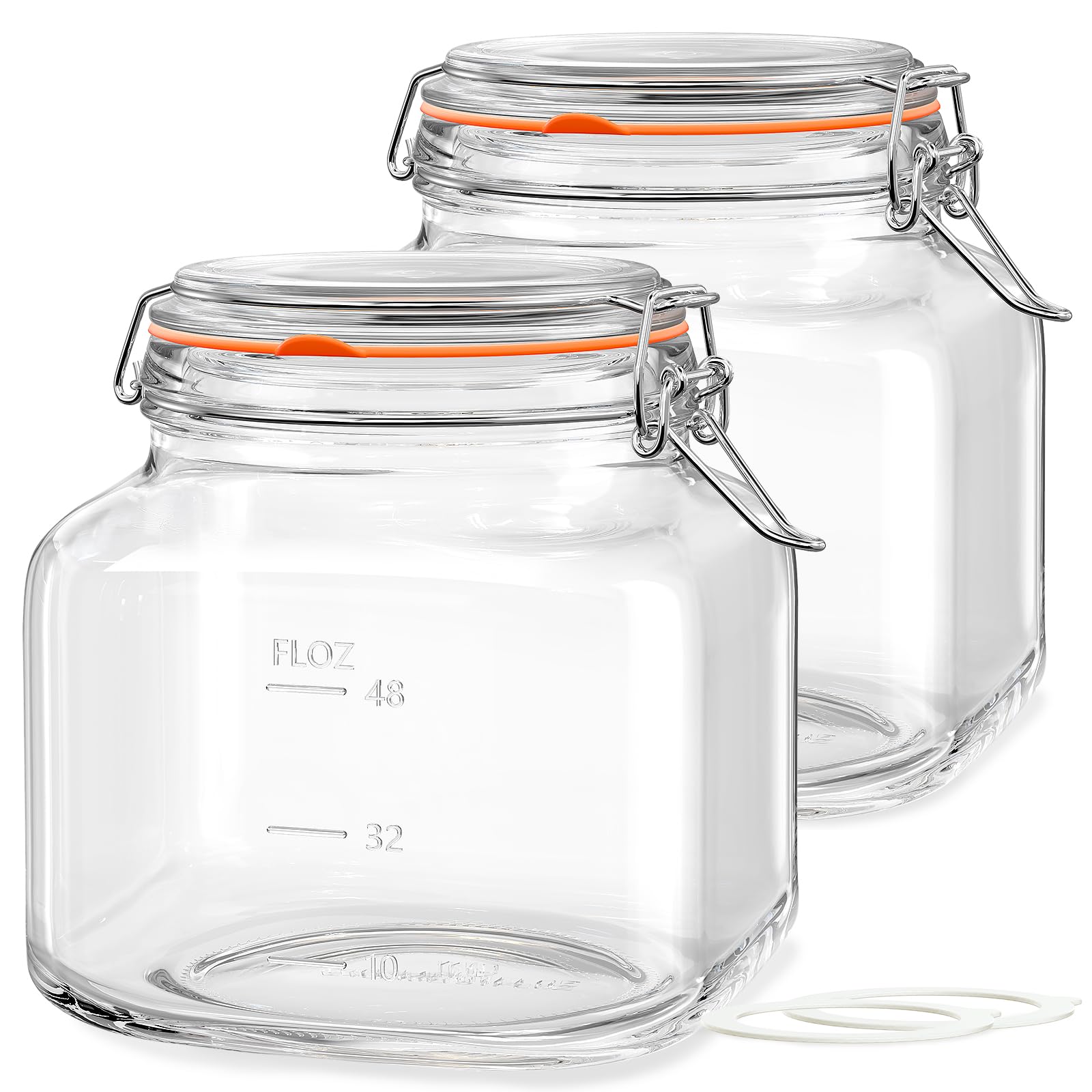 Folinstall 81oz glass jar with airtight lid for long-lasting pantry freshness