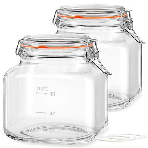 Folinstall 81oz glass jar with airtight lid for long-lasting pantry freshness