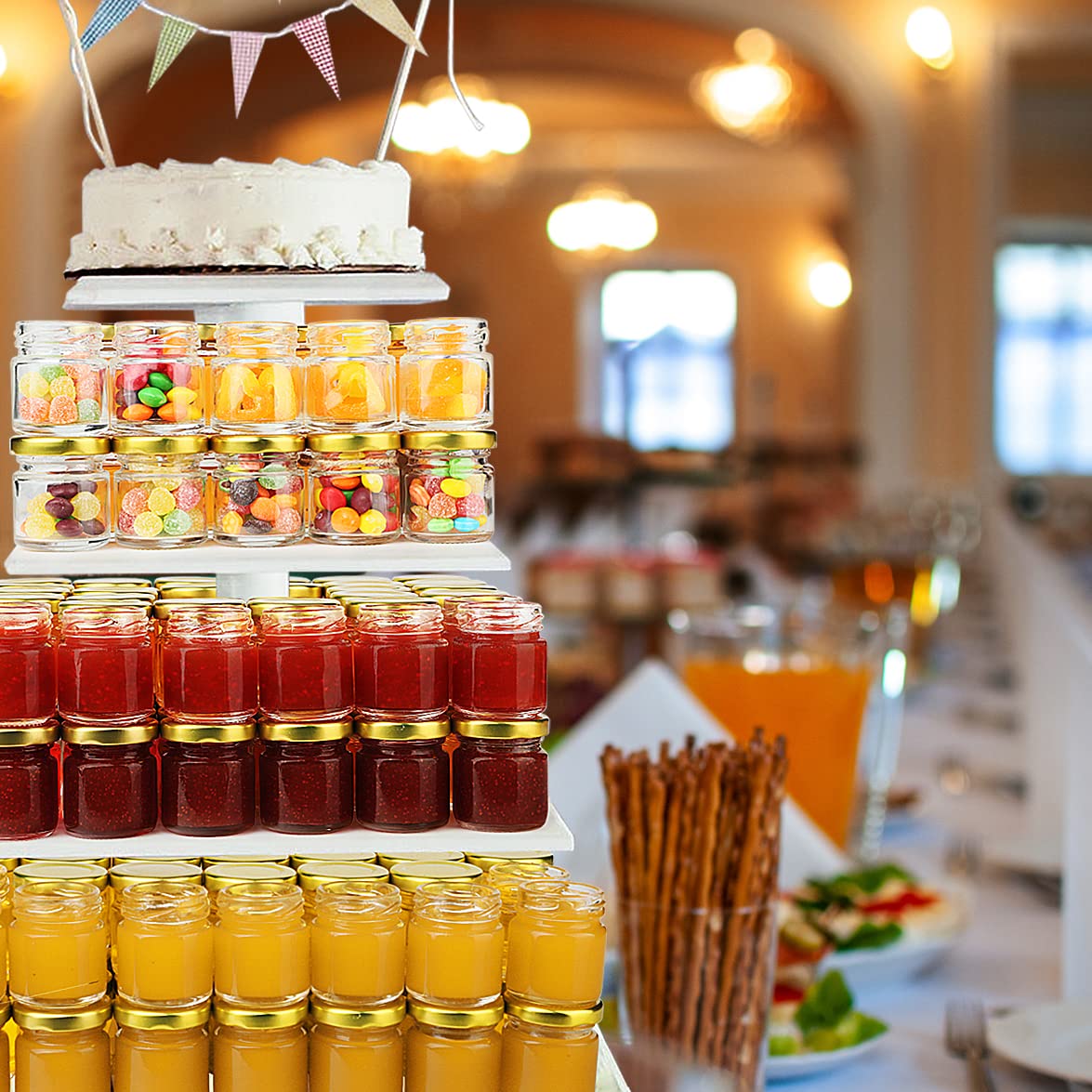 Folinstall candle jar in a DIY setup for wedding favors and gifts.