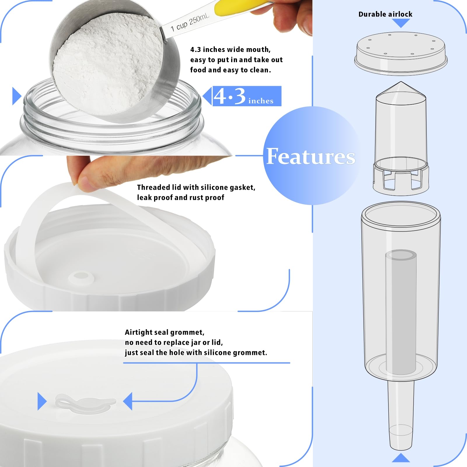 Folinstall complete fermentation kit with lids, grommets, and airlocks