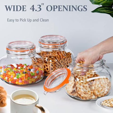 Folinstall glass jar with scale marks to track contents at a glance