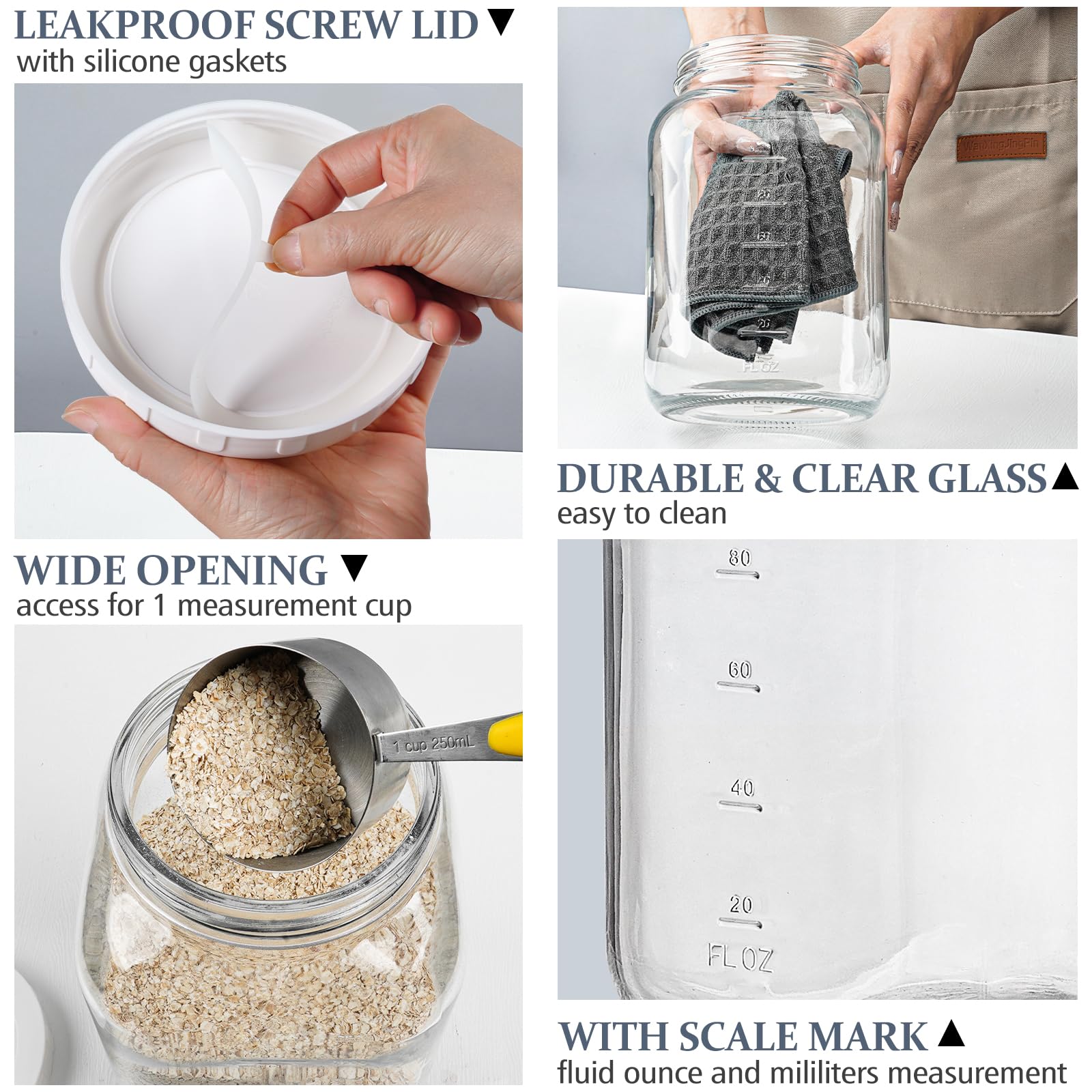 Folinstall jar with two measurement marks for quick portion checks.