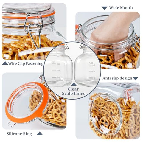 Folinstall square glass jar with wide mouth for easy scoop and cleaning