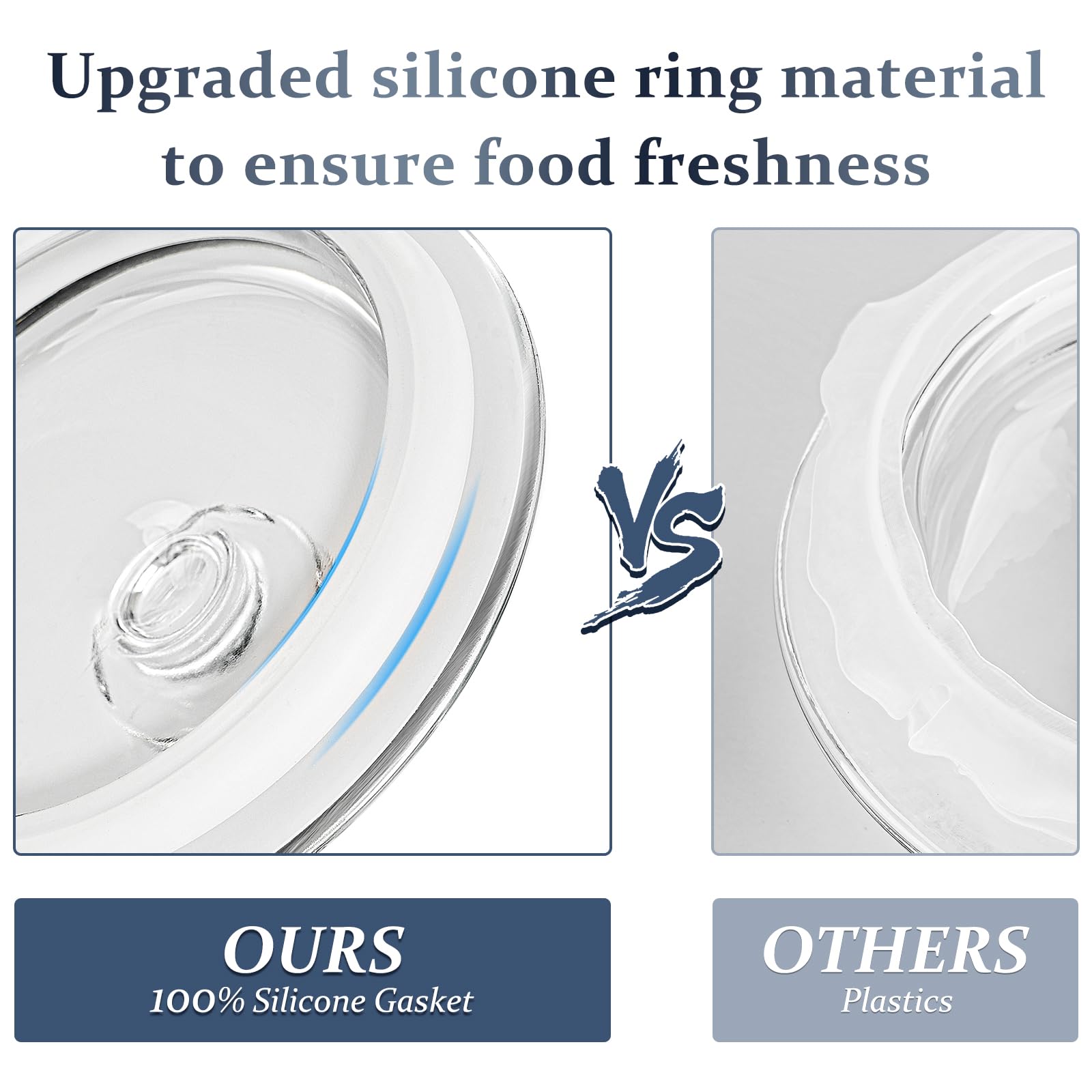 Folinstall sturdy glass storage is ideal for flour, candy, and snacks.