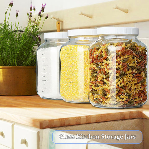 Folinstall thick, food-grade glass jar with built-in measurement scale