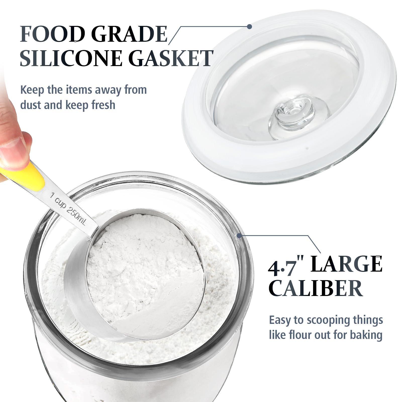 Folinstall 72-ounce dry goods jar ideal for cookies, flour, and candy