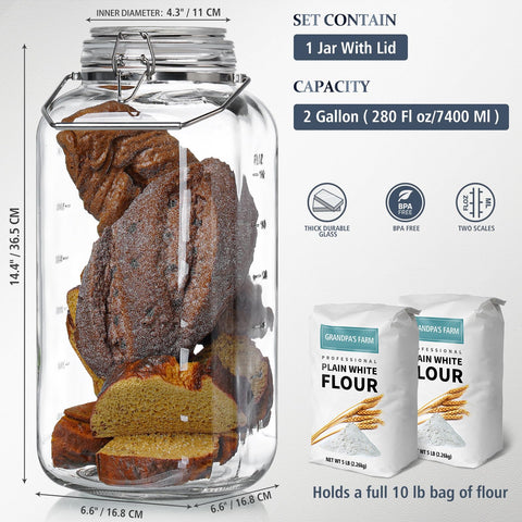 Folinstall wide-mouth jar easily scoops flour and bulk ingredients.