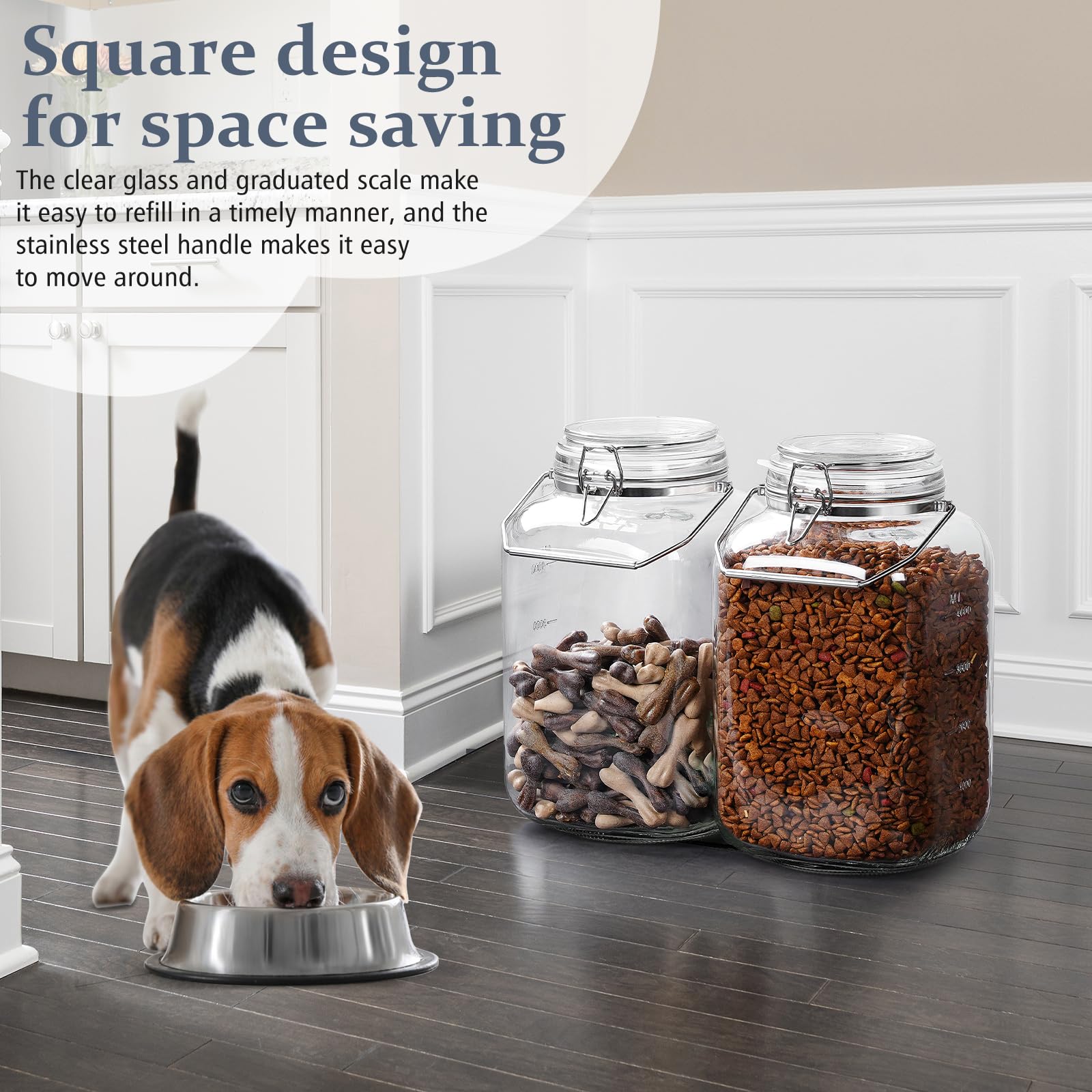 Folinstall wide-mouth jar with 4.3-inch opening, easy access for scooping and cleaning.