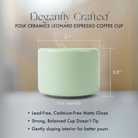 Folk Ceramics Leonard double-wALLED ceramic cup keeps warmth during sipping.