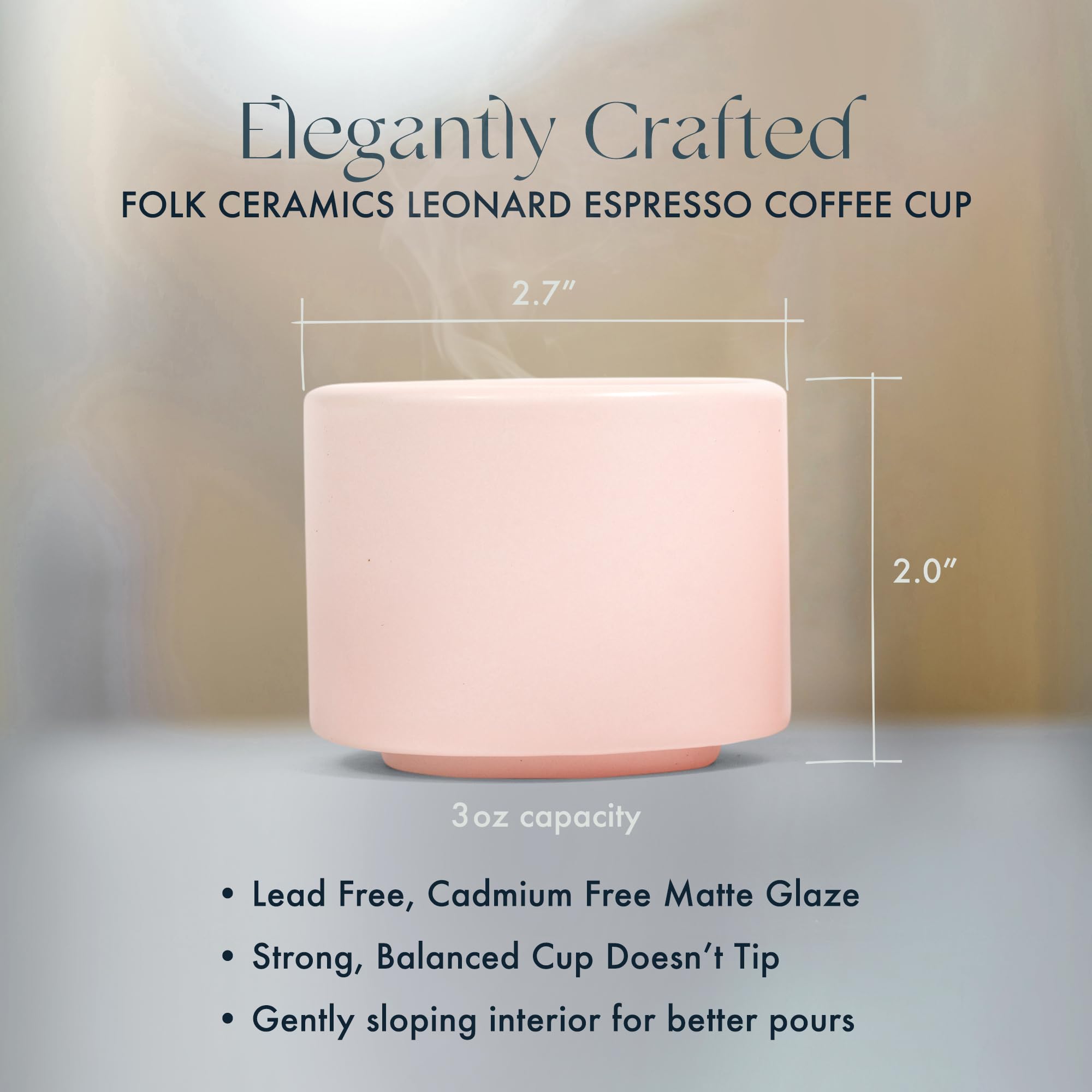 Handleless Leonard cup by Folk Ceramics for a modern cups collection