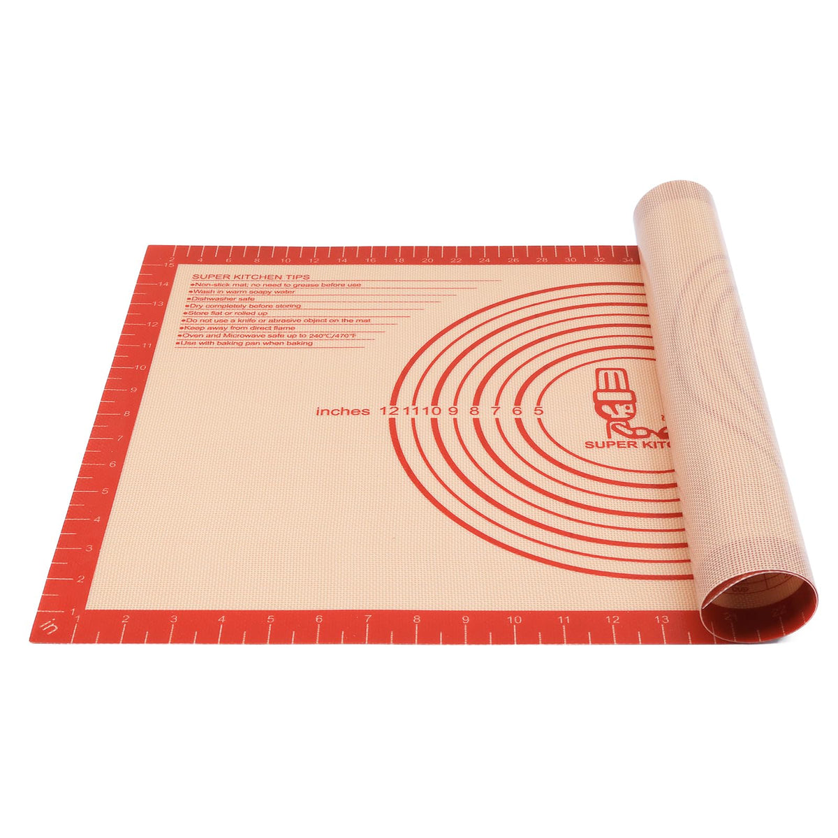 Folksy Super Kitchen pastry mat with non-slip surface for stable rolling dough
