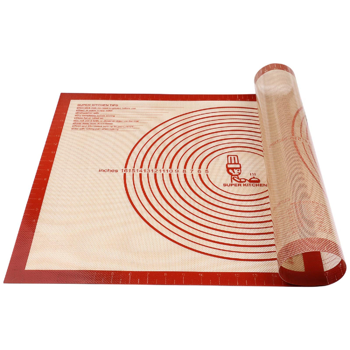 Folksy Super Kitchen non-slip pastry mat 28x20 inches for smooth dough rolling