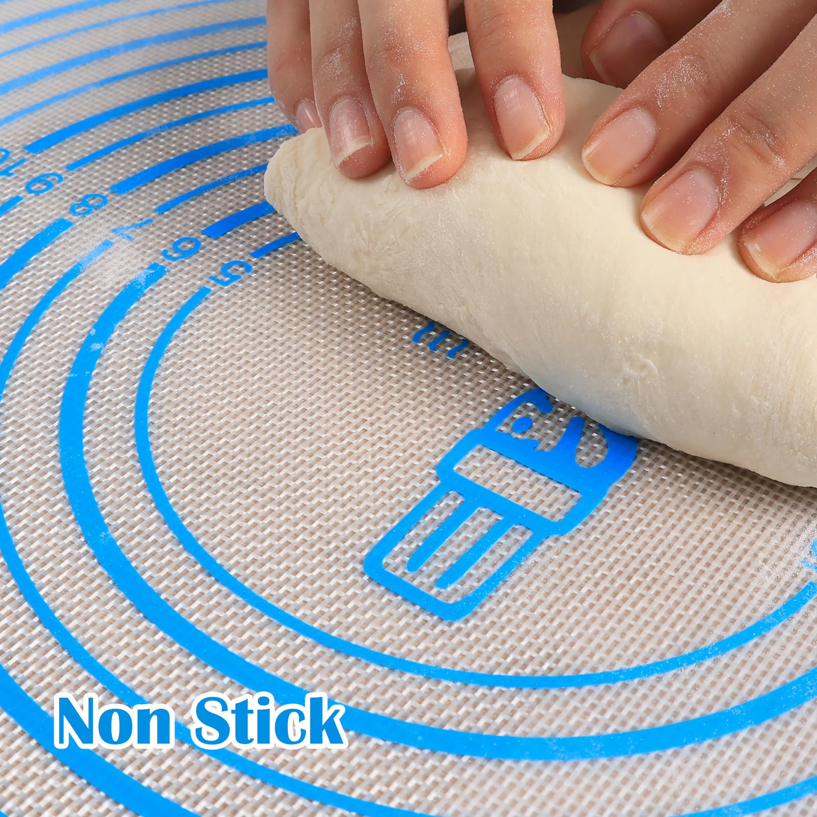 Folksy Super Kitchen blue pastry mat handles a wide temperature range